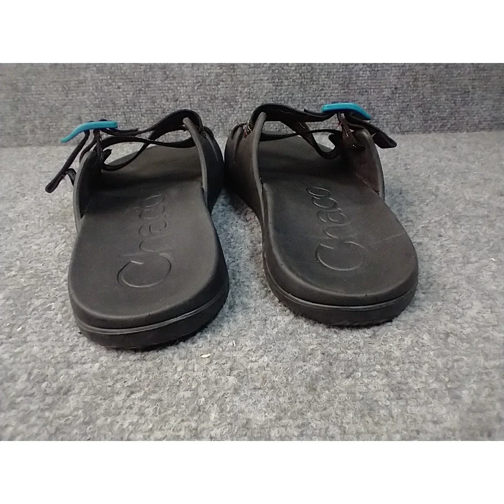 Chaco Chillos Slide Sandals Men 10 Black Multi Color Strap Adjustable Buckle
